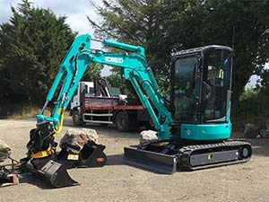 New Kobelco SK27 Mini Digger for Ashley Harden and Sons in Pembrokeshire, West Wales